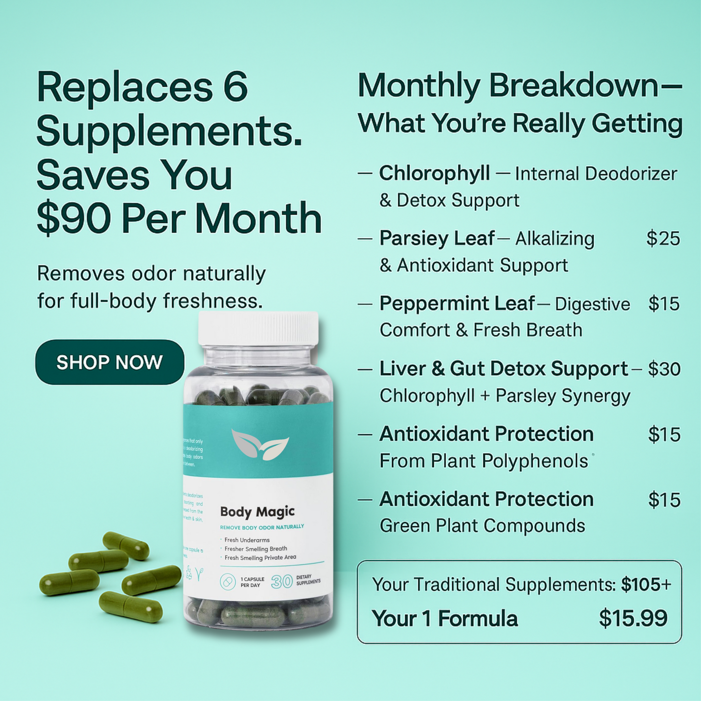 mintles - natural deodorant supplement
